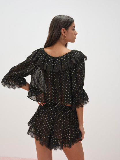 For Love & Lemons Liz Lurex Dot Top