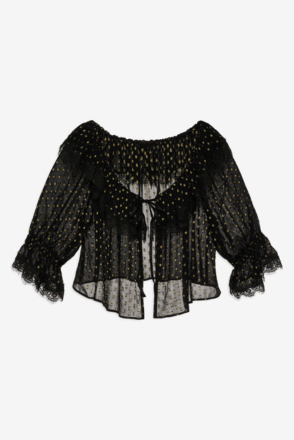 For Love & Lemons Liz Lurex Dot Top