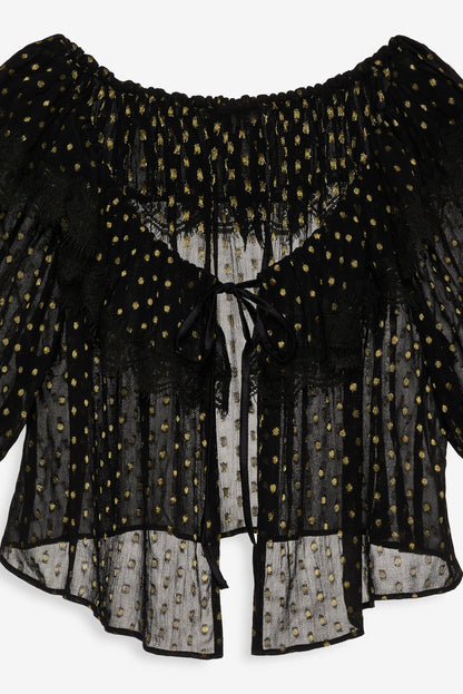 For Love & Lemons Liz Lurex Dot Top