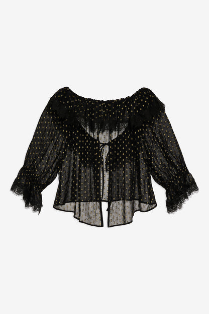 For Love & Lemons Liz Lurex Dot Top