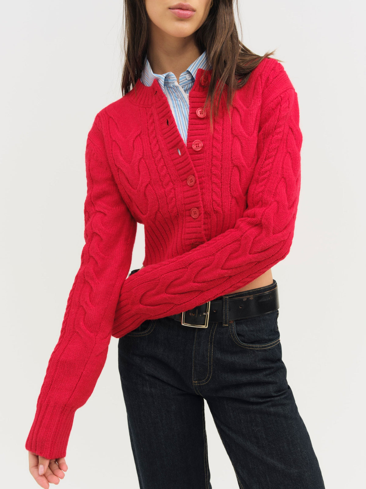 For Love & Lemons Camille Cable Knit Cardigan