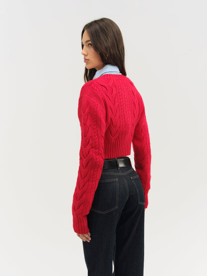 For Love & Lemons Camille Cable Knit Cardigan