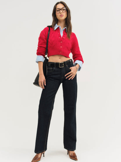 For Love & Lemons Camille Cable Knit Cardigan