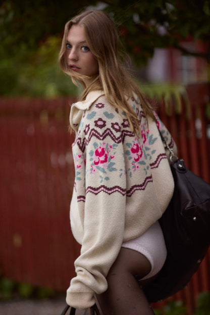 For Love & Lemons Ski Lodge Zip-Up Sweater