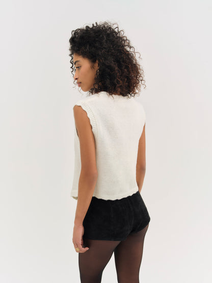 For Love & Lemons Molly Embroidered Sweater Vest