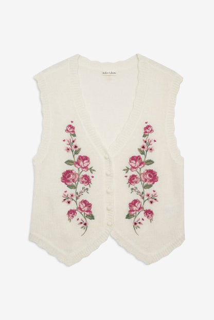 For Love & Lemons Molly Embroidered Sweater Vest