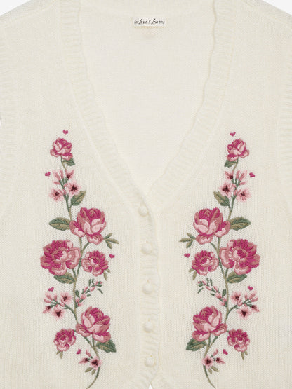 For Love & Lemons Molly Embroidered Sweater Vest