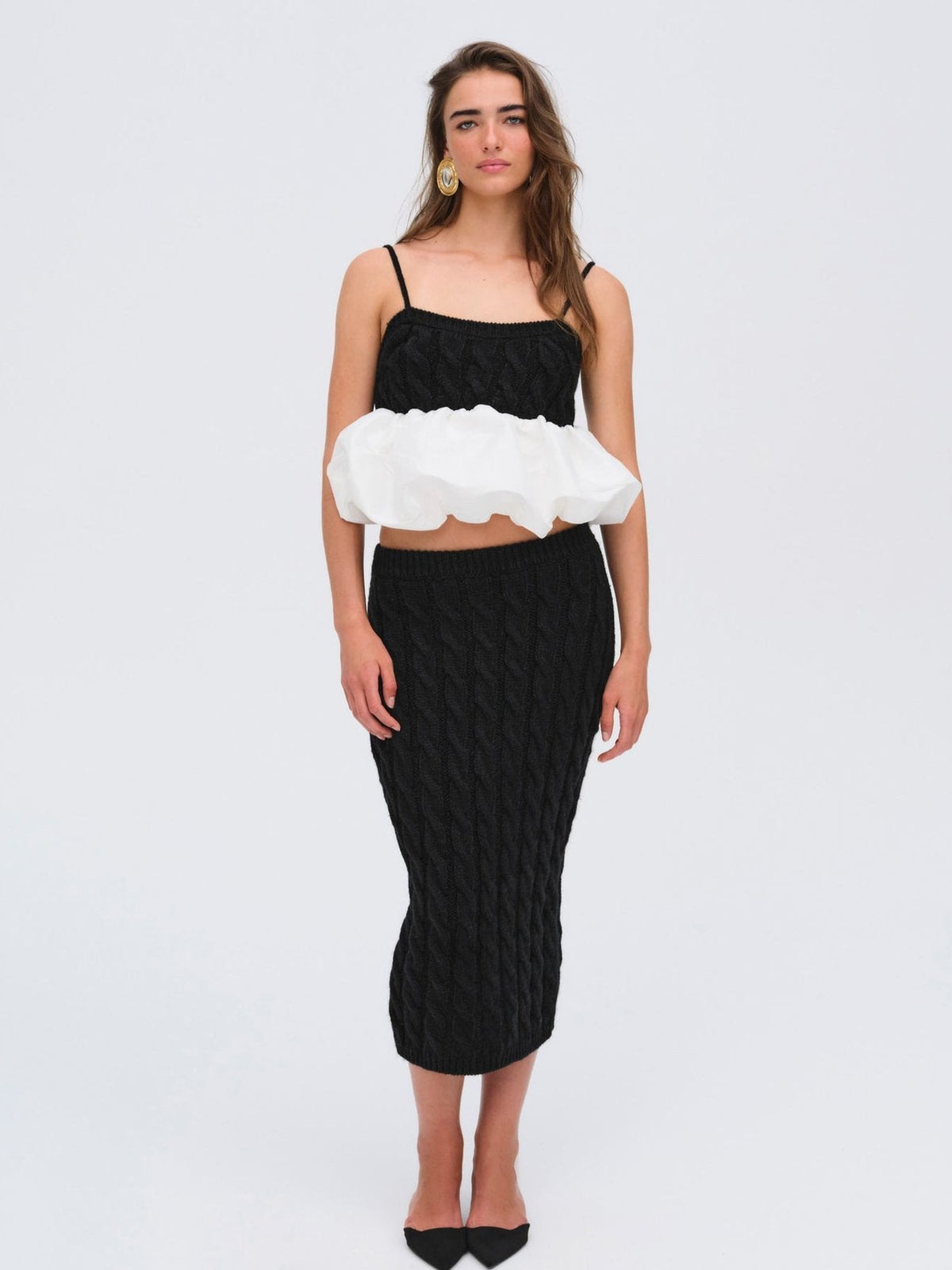 For Love & Lemons Lise Knit Midi Skirt