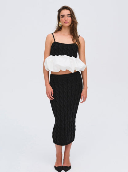 For Love & Lemons Lise Knit Midi Skirt