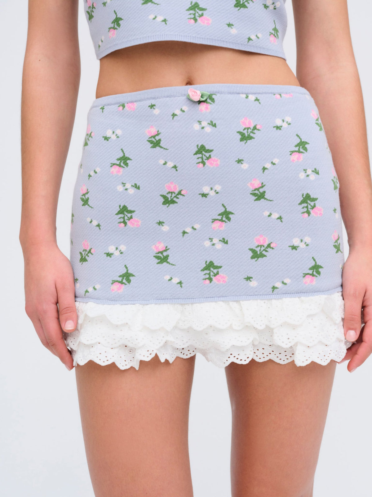 For Love & Lemons Amalia Knit Mini Skirt