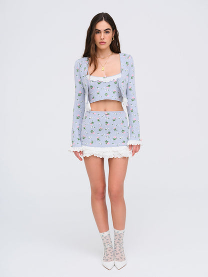 For Love & Lemons Amalia Knit Mini Skirt