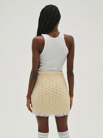 For Love & Lemons Milana Knit Mini Skirt