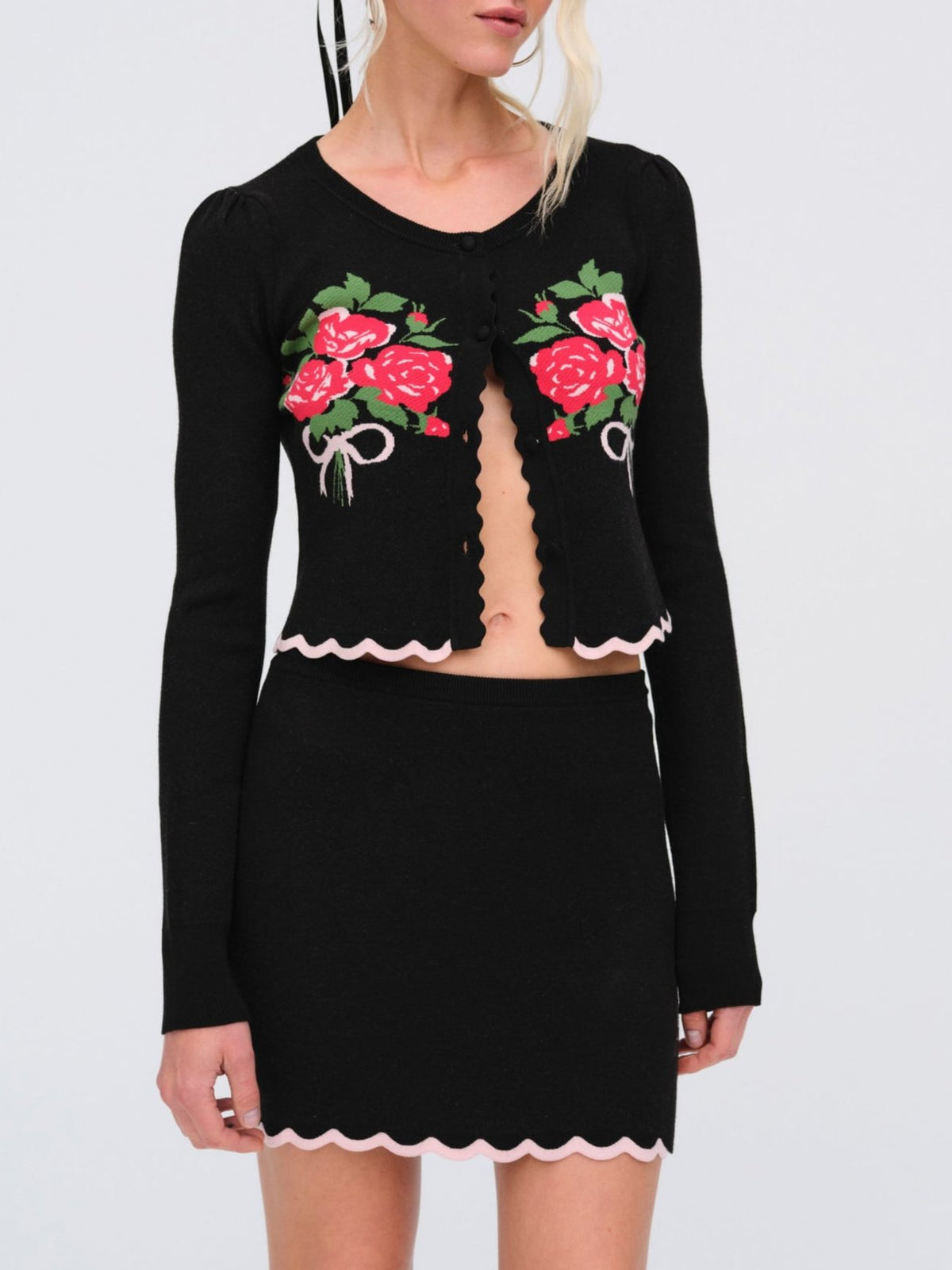 For Love & Lemons Donella Knit Mini Skirt