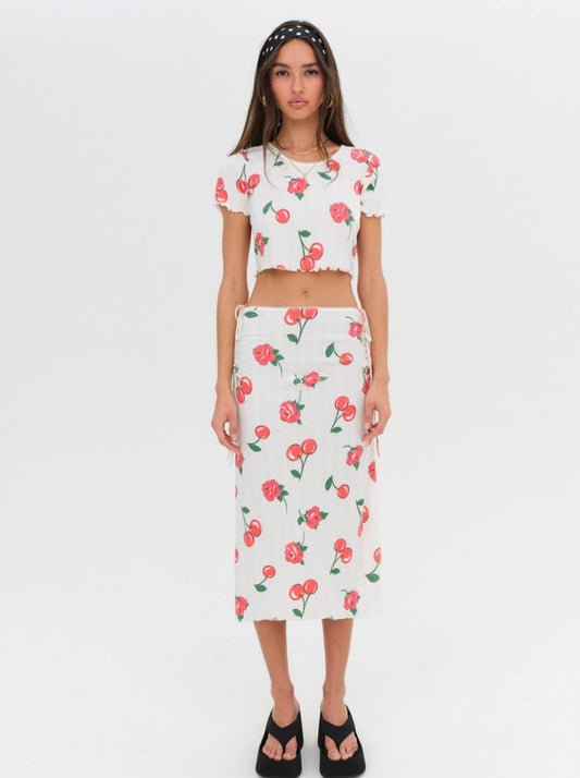 For Love & Lemons Wilma Midi Skirt