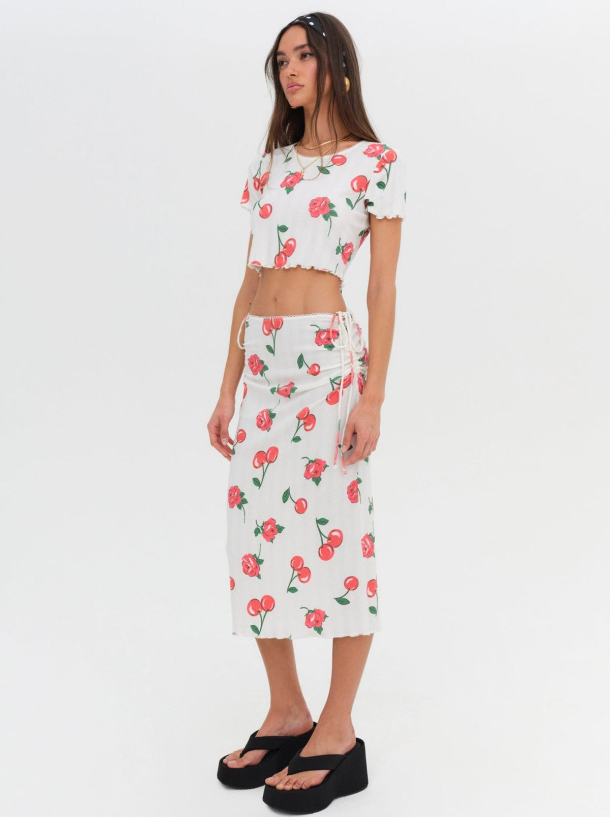 For Love & Lemons Wilma Midi Skirt