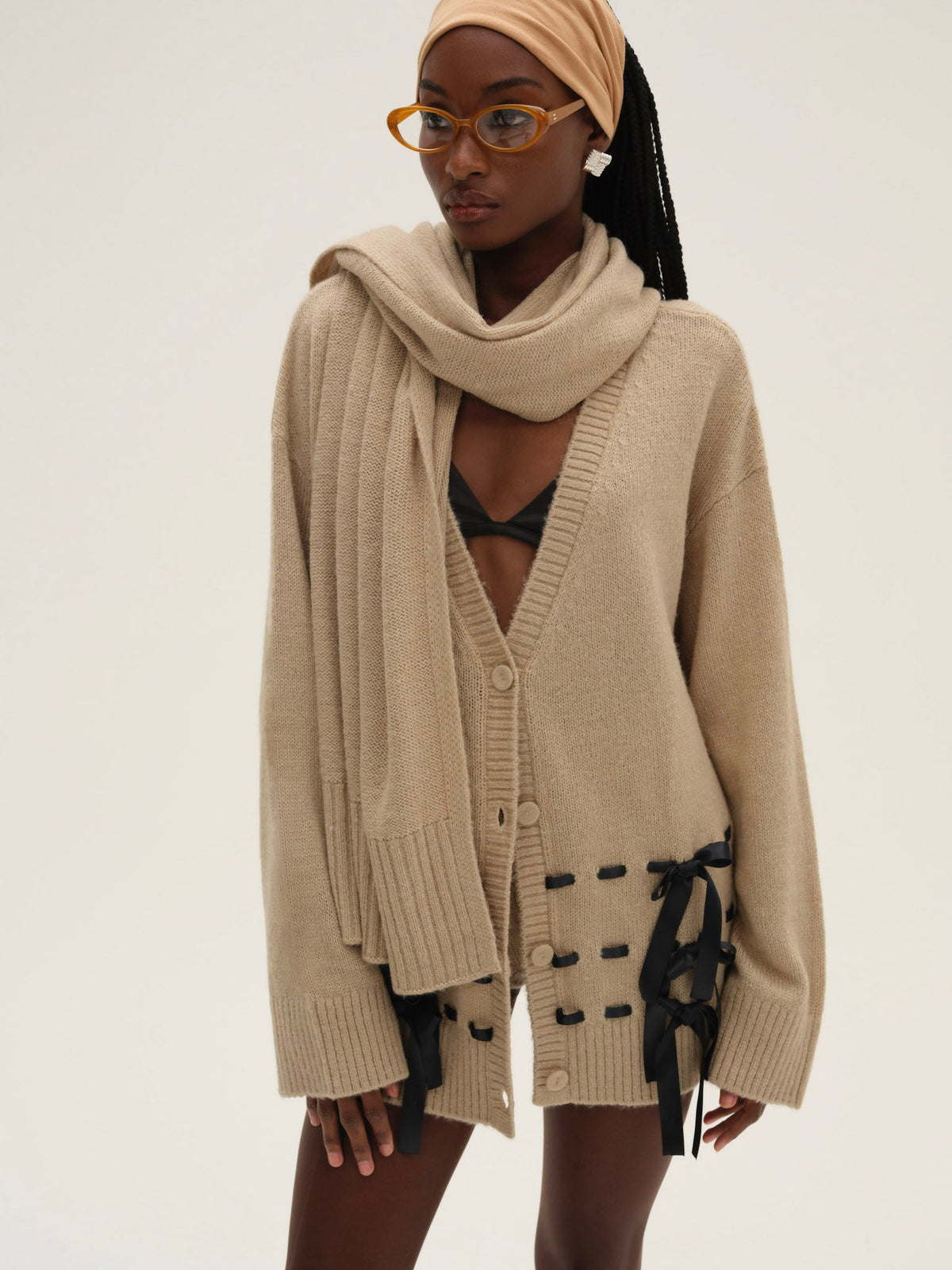 For Love & Lemons Solana Cardigan with Scarf