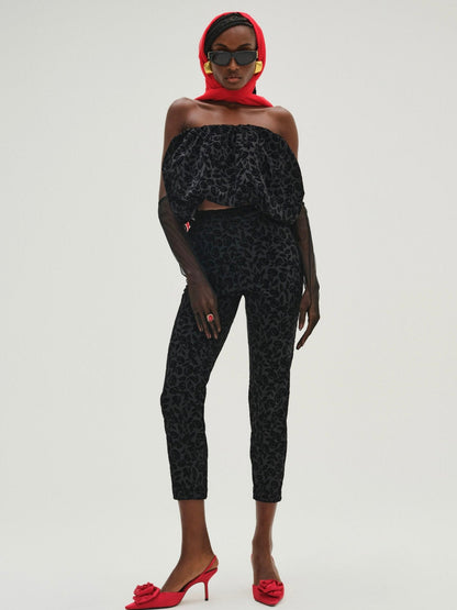 For Love & Lemons Midnight Velvet Capri Pant