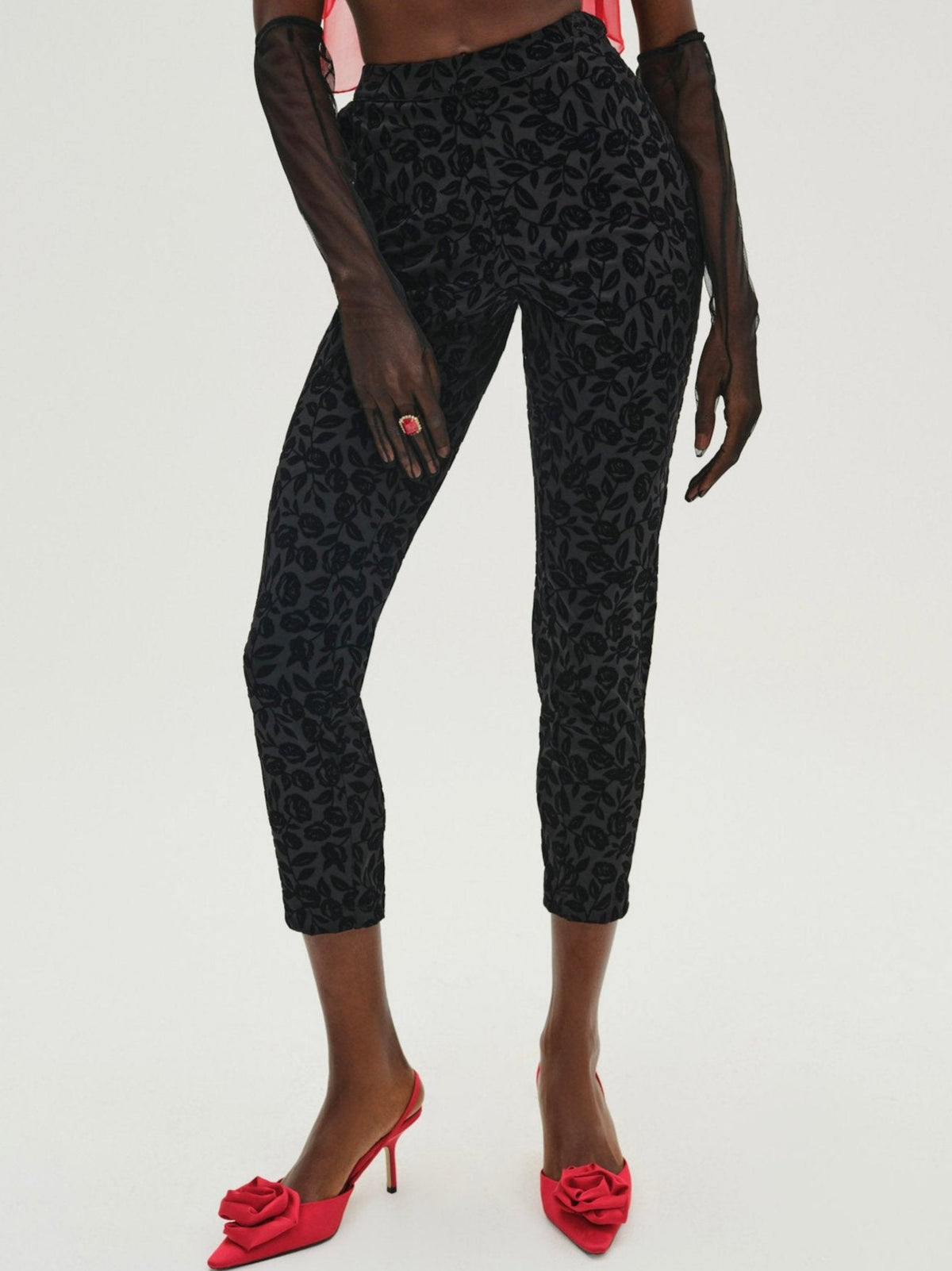 For Love & Lemons Midnight Velvet Capri Pant
