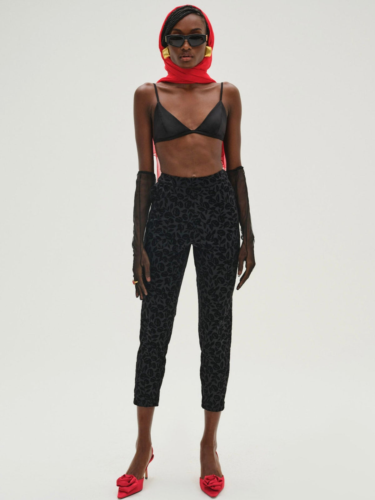 For Love & Lemons Midnight Velvet Capri Pant