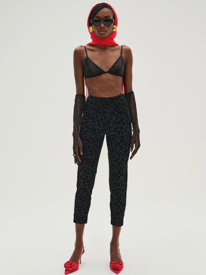 For Love & Lemons Midnight Velvet Capri Pant