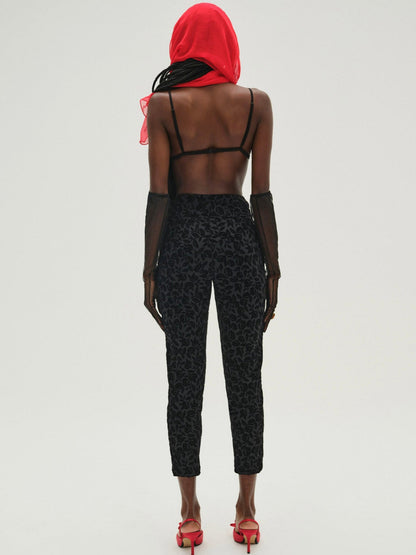 For Love & Lemons Midnight Velvet Capri Pant