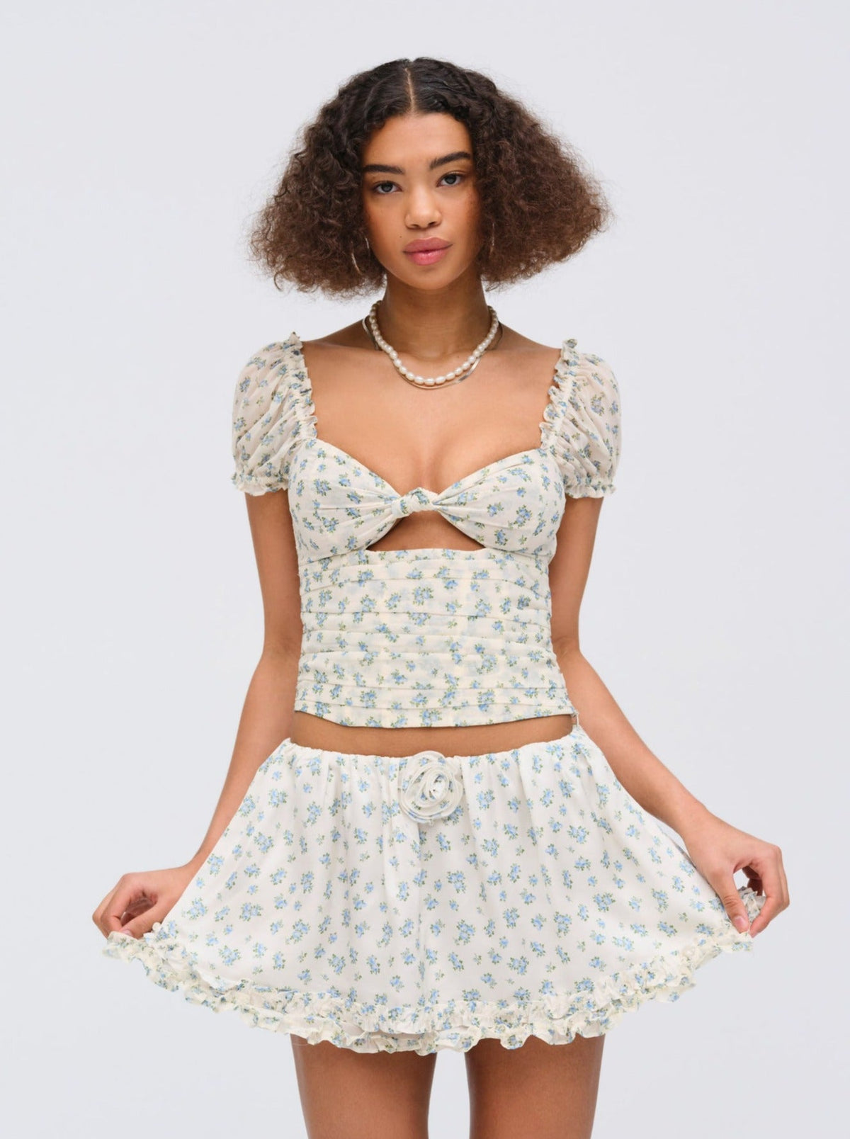 For Love & Lemons Chateau Mini Skirt