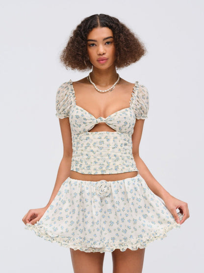For Love & Lemons Chateau Mini Skirt