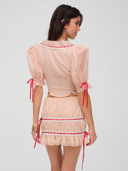 For Love & Lemons Love Dot Mini Skirt