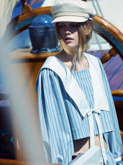 For Love & Lemons Linen Stripe Shorts