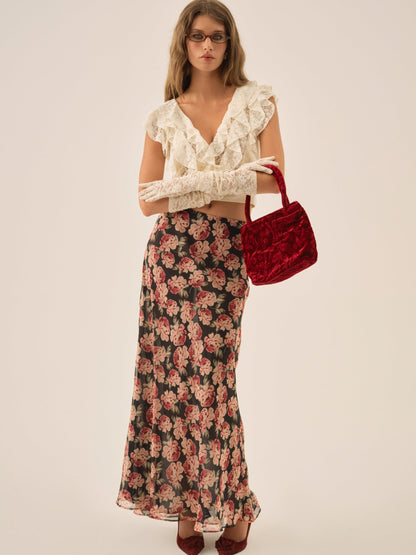 For Love & Lemons Belmond Floral Maxi Skirt