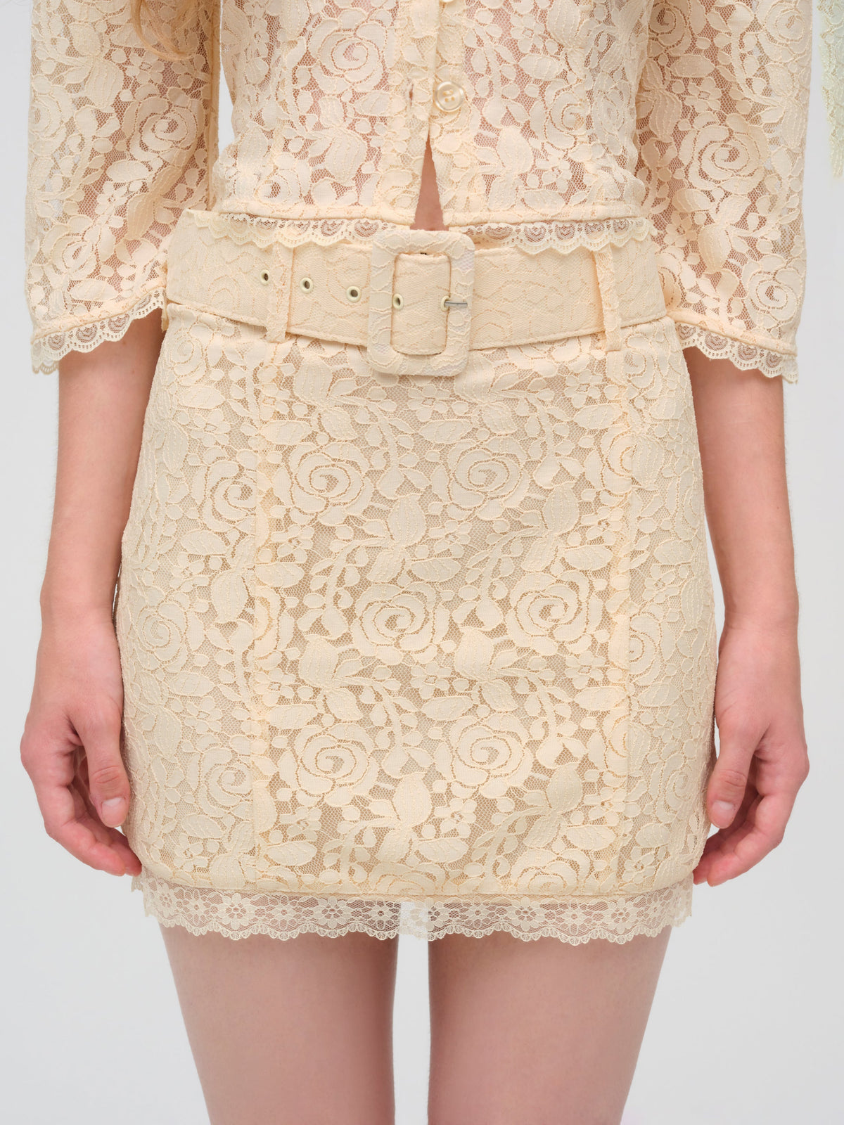 For Love & Lemons Lucy Lace Mini Skirt