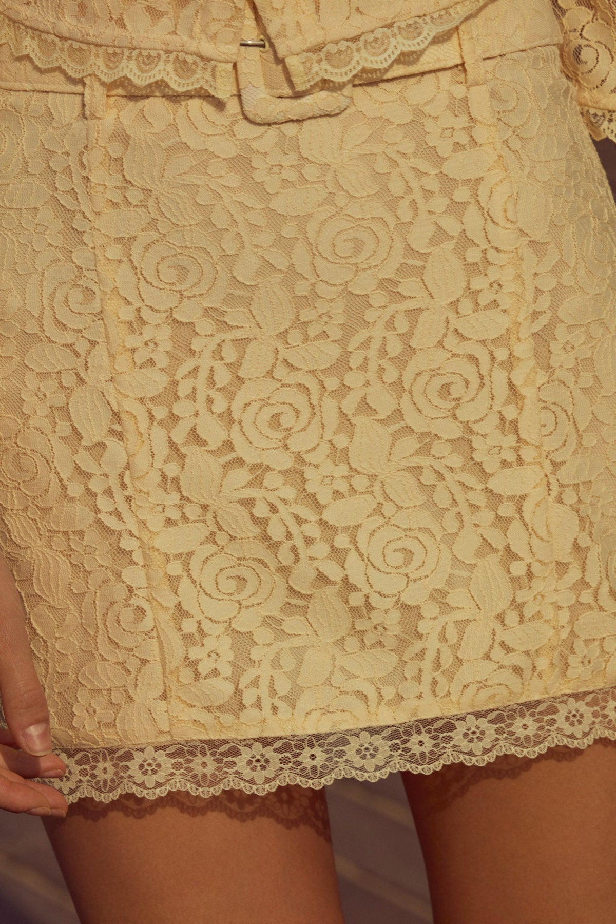 For Love & Lemons Lucy Lace Mini Skirt