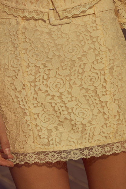For Love & Lemons Lucy Lace Mini Skirt
