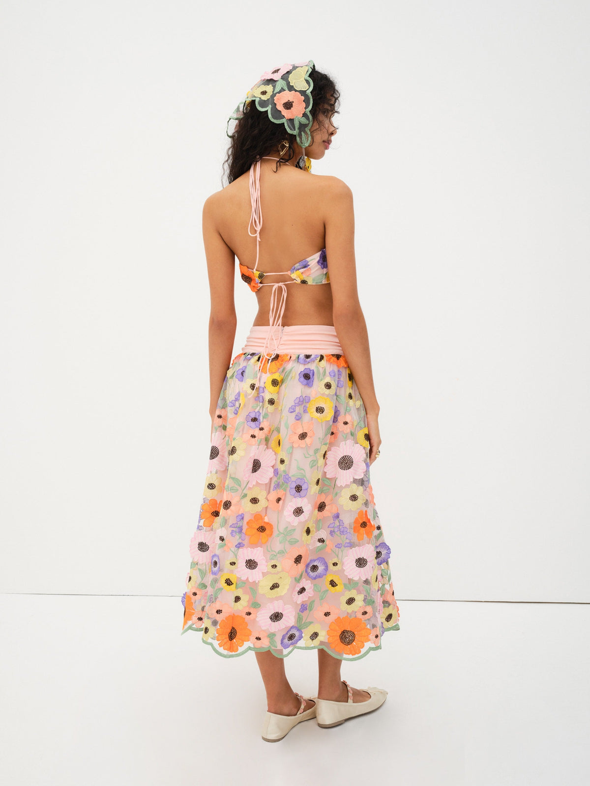 For Love & Lemons Fiore Midi Skirt