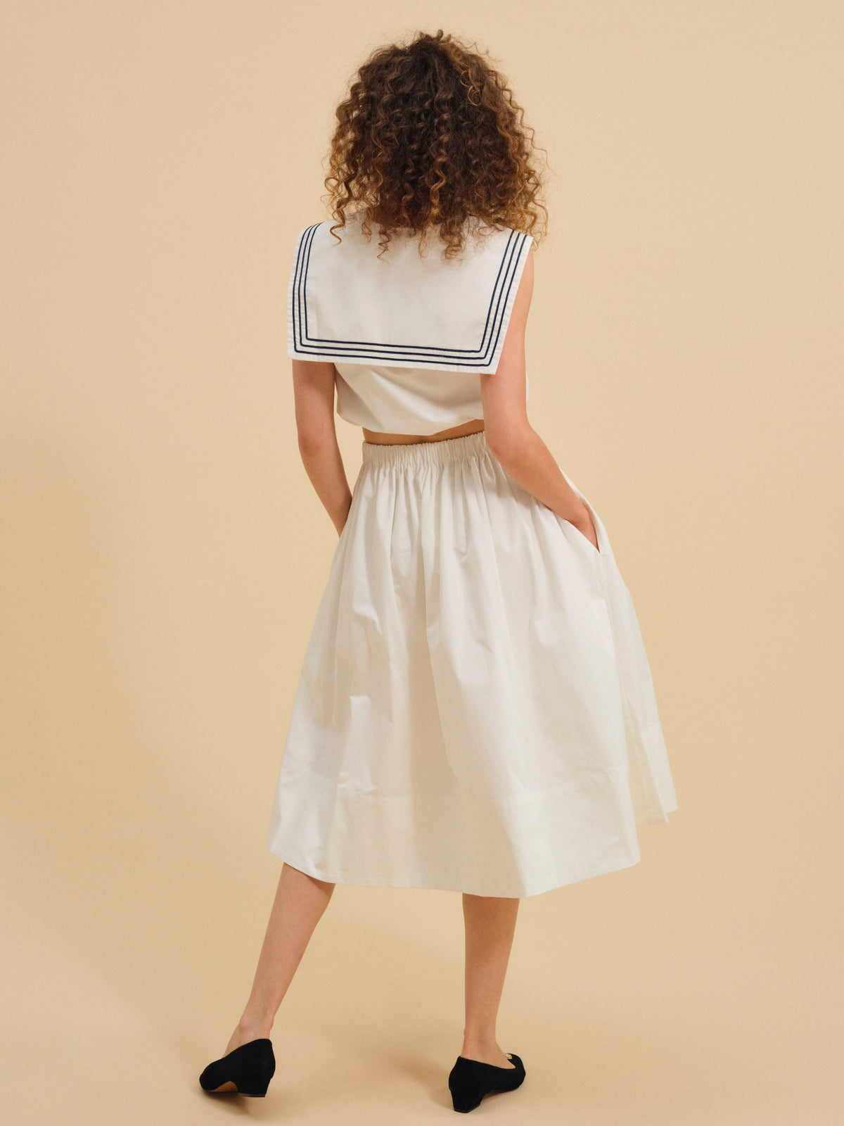 For Love & Lemons Marella Poplin Midi Skirt