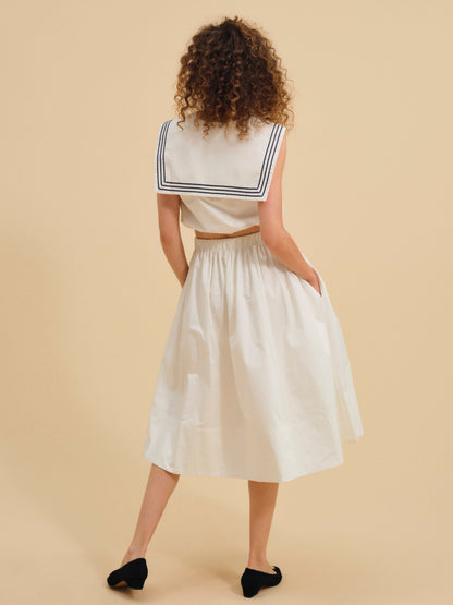 For Love & Lemons Marella Poplin Midi Skirt