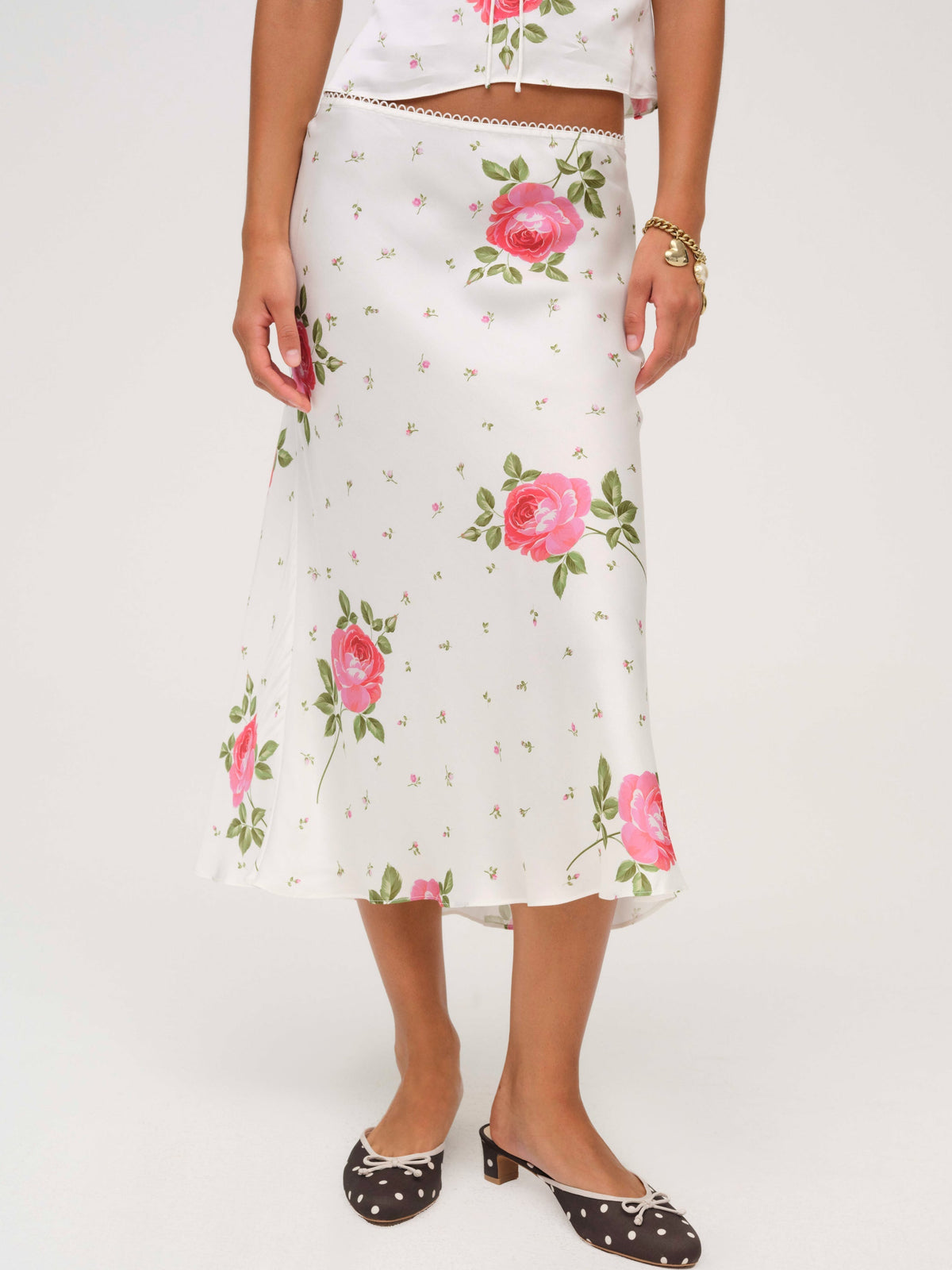For Love & Lemons Rosebud Midi Skirt