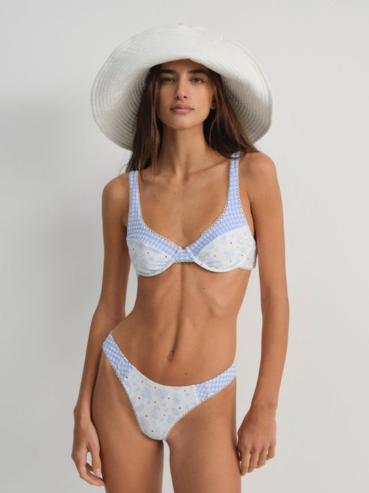 For Love & Lemons Floral Stems Underwire Bikini Top