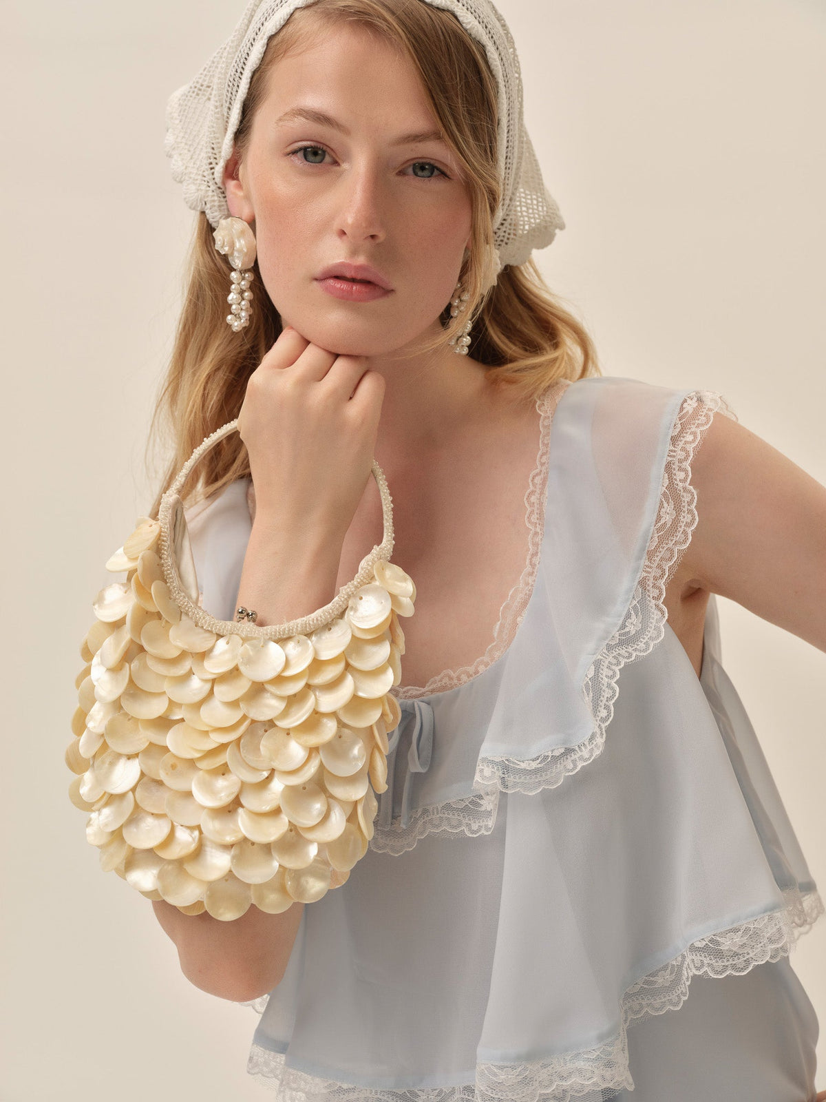 For Love & Lemons Shell Pailette Purse