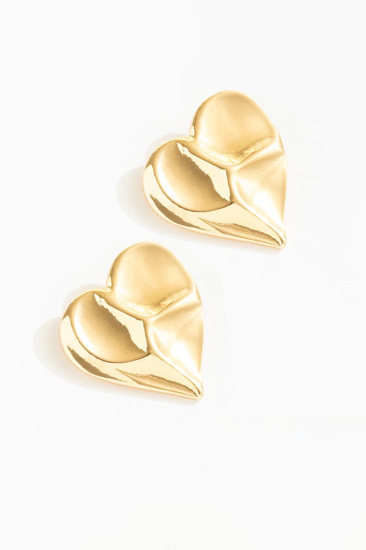 For Love & Lemons Cross Your Heart Stud Earrings